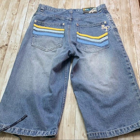 South Pole Other - South Pole denim shorts light wash long legs with ties EUC 34